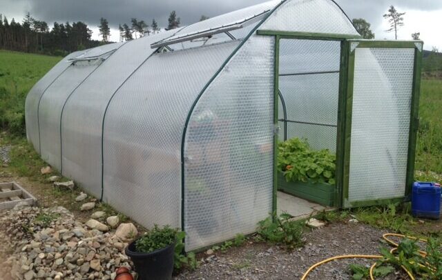 Winter in Aberdeenshire using a Keder Greenhouse