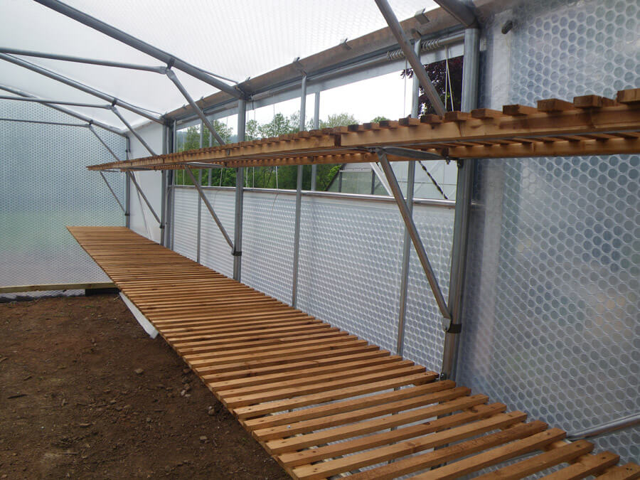 smallholder inside Staging Upper and lower sections by Keder greenhouse